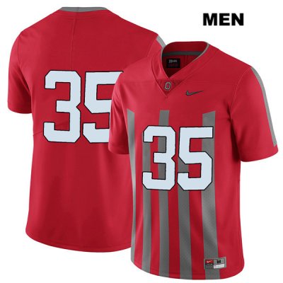 Men's NCAA Ohio State Buckeyes Luke Donovan #35 College Stitched Elite No Name Authentic Nike Red Football Jersey QG20W10JC